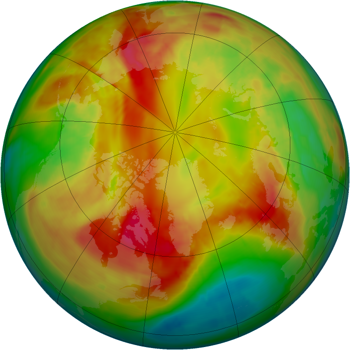 Arctic ozone map for 21 February 2015